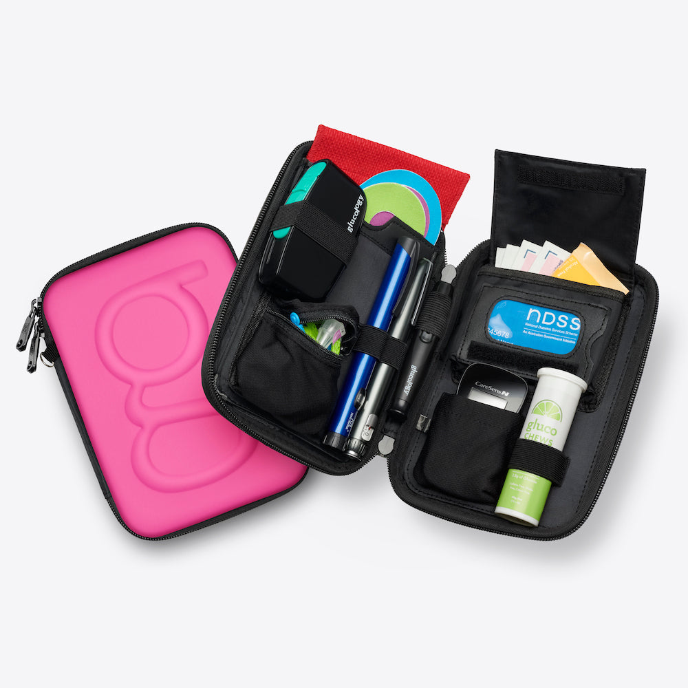 Glucology Diabetes Travel Cases | Matte Pink, Classic V536-CASE-PINK-CLASSIC