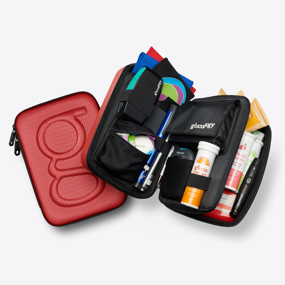 Glucology Diabetes Travel Cases | Textured Red, Plus V536-CASE-RED-PLUS