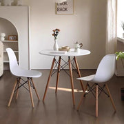 Wood Dining Table for 2-4 People,80cm DIA Modern Round Kitchen Table with Wood Legs for Dining Room, Living V541-AWS-017-1