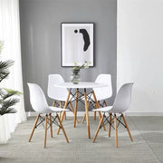 Wood Dining Table for 2-4 People,80cm DIA Modern Round Kitchen Table with Wood Legs for Dining Room, Living V541-AWS-017-1