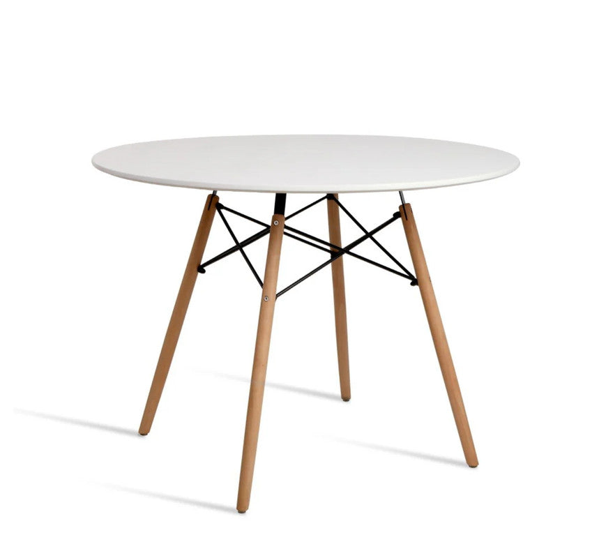 Wood Dining Table for 2-4 People,80cm DIA Modern Round Kitchen Table with Wood Legs for Dining Room, Living V541-AWS-017-1