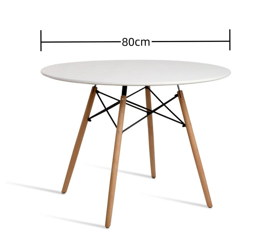 Wood Dining Table for 2-4 People,80cm DIA Modern Round Kitchen Table with Wood Legs for Dining Room, Living V541-AWS-017-1