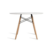 Wood Dining Table for 2-4 People,80cm DIA Modern Round Kitchen Table with Wood Legs for Dining Room, Living V541-AWS-017-1