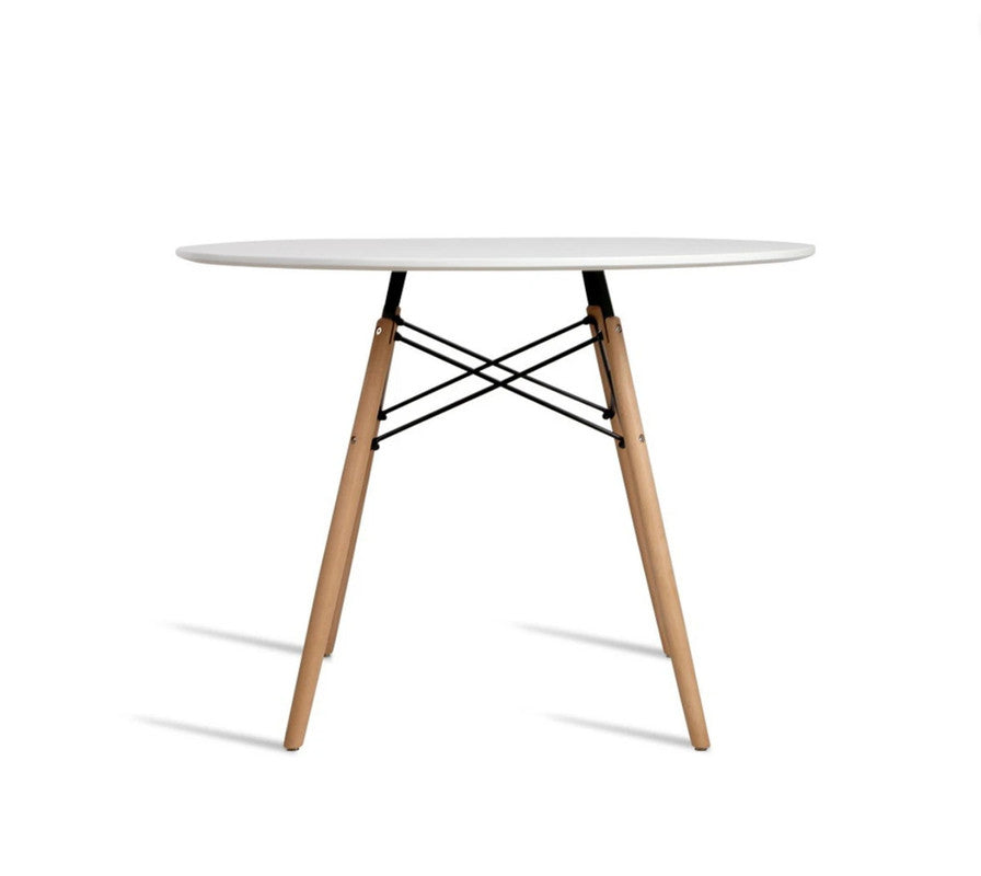 Wood Dining Table for 2-4 People,80cm DIA Modern Round Kitchen Table with Wood Legs for Dining Room, Living V541-AWS-017-1