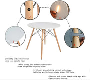 Wood Dining Table for 2-4 People,80cm DIA Modern Round Kitchen Table with Wood Legs for Dining Room, Living V541-AWS-017-1