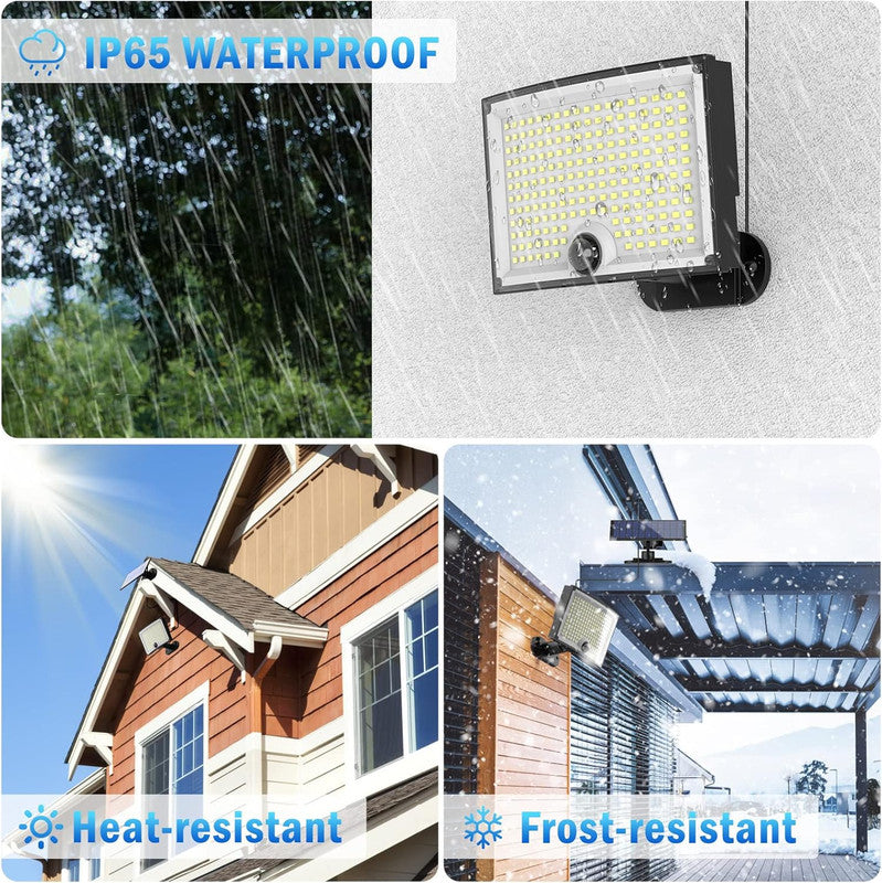 KagoLing Solar Lights Outdoor 202 LED Motion Sensor Lights IP65 Waterproof 120 Degree Beam Angle Solar Garden V541-SOLAR-LED-W-2