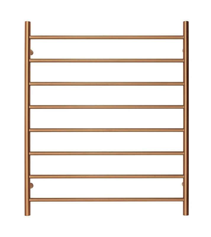 Premium Brushed Rose Gold Towel Rack - 8 Bars, Round Design, AU Standard, 1000x850mm Wide V549-10085ROUNDBRUSHROSE