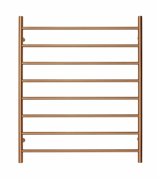 Premium Brushed Rose Gold Towel Rack - 8 Bars, Round Design, AU Standard, 1000x850mm Wide V549-10085ROUNDBRUSHROSE