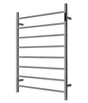 Premium Gunmetal Heated Towel Rack with LED control - 8 Bars, Round Design, AU Standard, 1000x850mm Wide V549-10085ROUNDLEDGUN