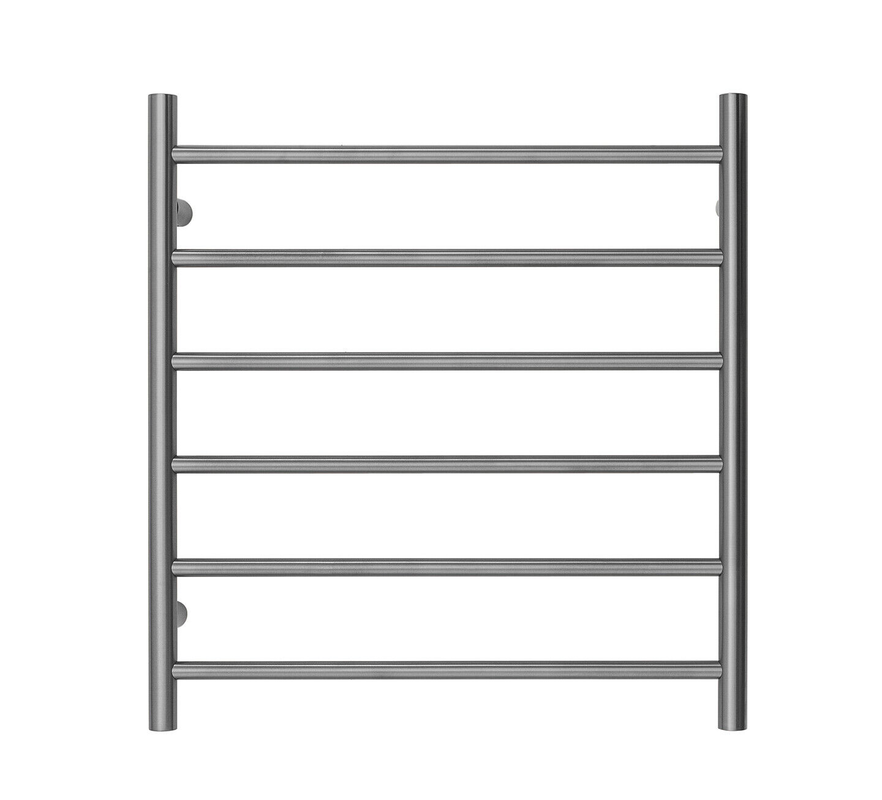 Premium Brushed Chrome Towel Rack - 6 Bars, Round Design, AU Standard, 650x620mm Wide V549-6562ROUNDBRUSHCHROME