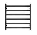 Premium Matte Black Heated Towel Rack - 6 Bars, Square Design, AU Standard, 650x620mm Wide V549-6562SQUAREHEATBLACK