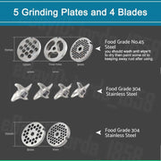 1.63HP Commercial Meat Mincer- Electric Grinder & Sausage Maker Filler 1200W V549-EB284177046047