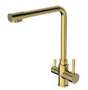 2023 Brushed Brass Gold L shape 3 way filter water kitchen mixer tap faucet Stainless steel Made PVD plated V549-GOLD3WAYL