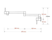 2023 Brushed Gold Kitchen tap Wall Mounted Pot Filler Single Cold Water inlet V549-GOLDPOTNEW