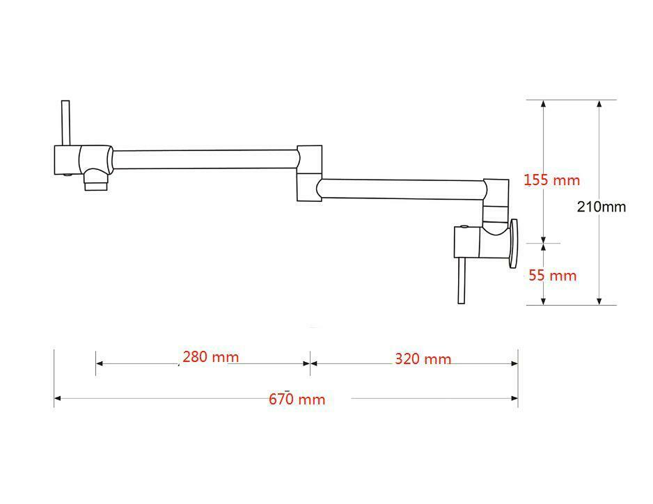 2023 Brushed Gold Kitchen tap Wall Mounted Pot Filler Single Cold Water inlet V549-GOLDPOTNEW