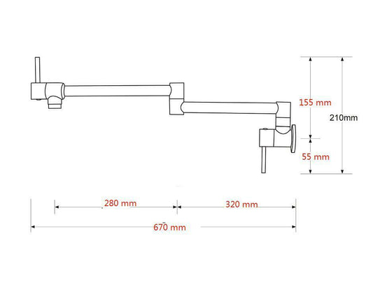 2023 Brushed Gold Kitchen tap Wall Mounted Pot Filler Single Cold Water inlet V549-GOLDPOTNEW