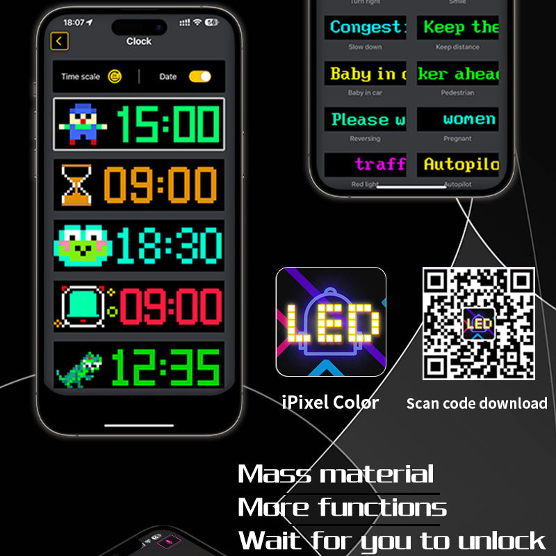 Programmable LED Matrix Panel Flexible Screen IP65 with APP Control 70*173mm V558-GP-LEDS-01