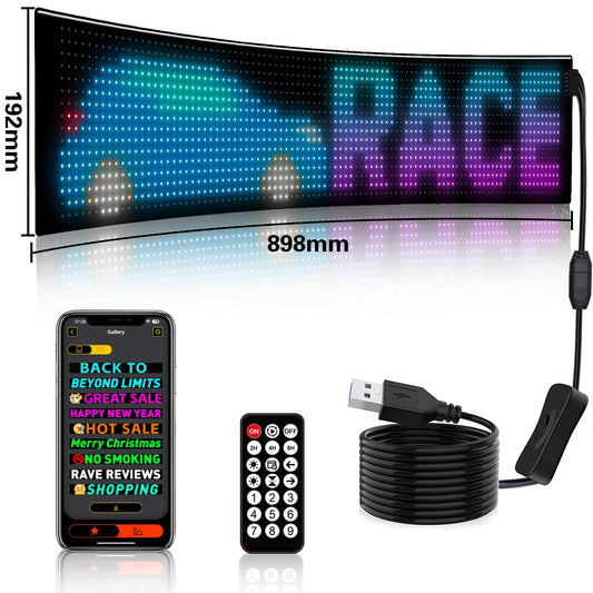Programmable LED Matrix Panel Flexible Screen IP65 with APP Control 192*898mm V558-GP-LEDS-03