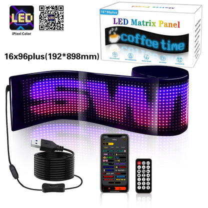Programmable LED Matrix Panel Flexible Screen IP65 with APP Control 192*898mm V558-GP-LEDS-03