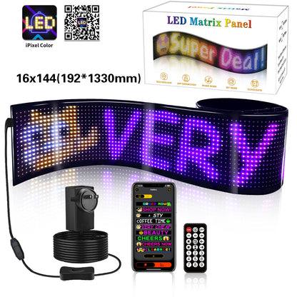Programmable LED Matrix Panel Flexible Screen IP65 with APP Control 192*1330mm V558-GP-LEDS-04
