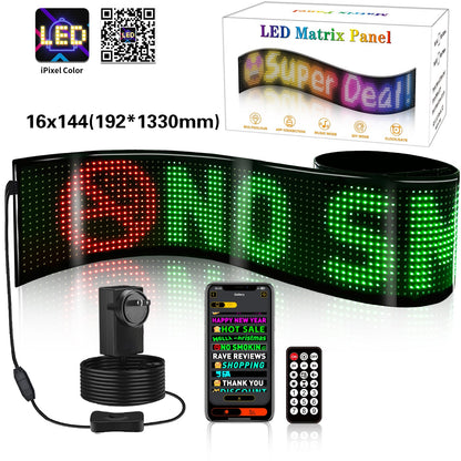 Programmable LED Matrix Panel Flexible Screen IP65 with APP Control 192*1330mm V558-GP-LEDS-04