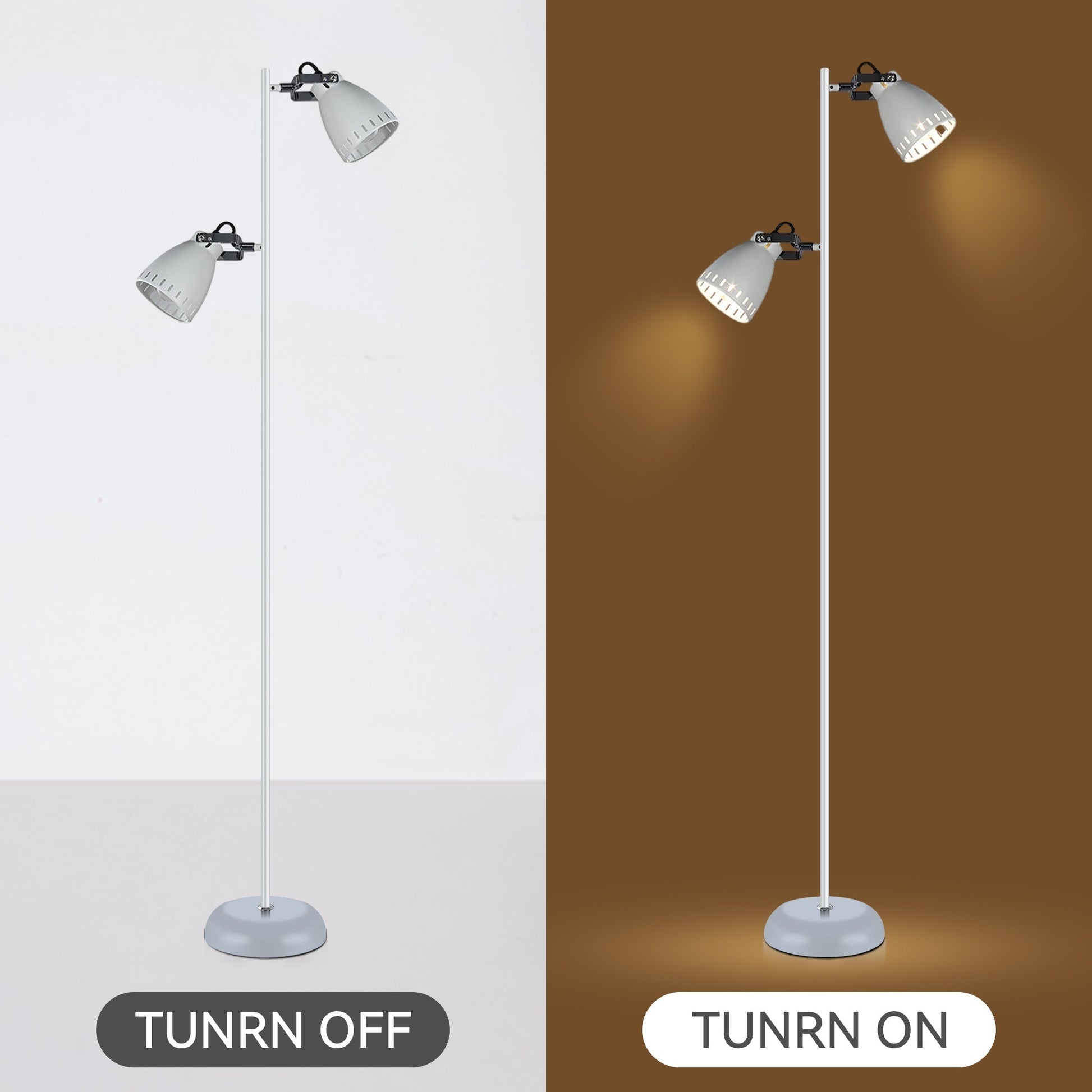 Audrey Floor Lamp - White V558-LL-27-0185W