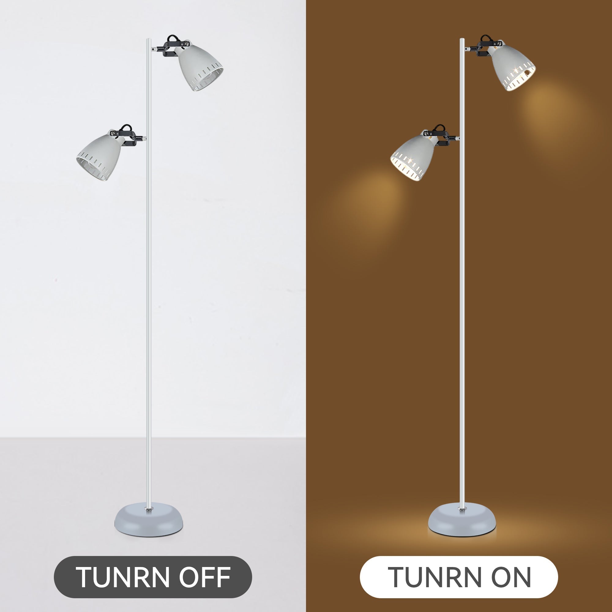 Audrey Floor Lamp - White V558-LL-27-0185W