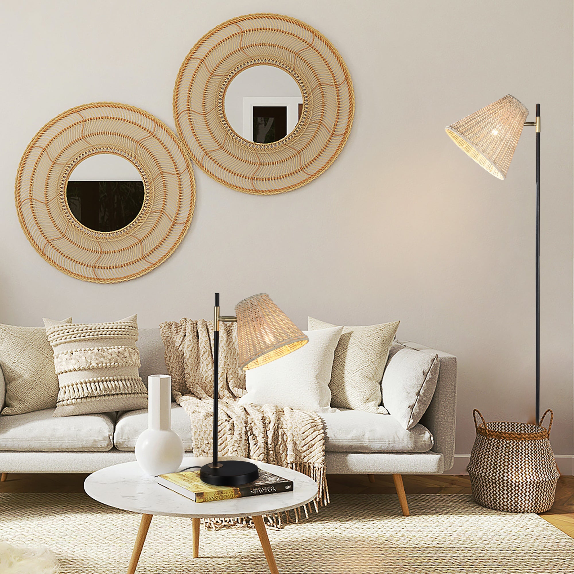Yvette Rattan Table Lamp V558-LL-27-0189