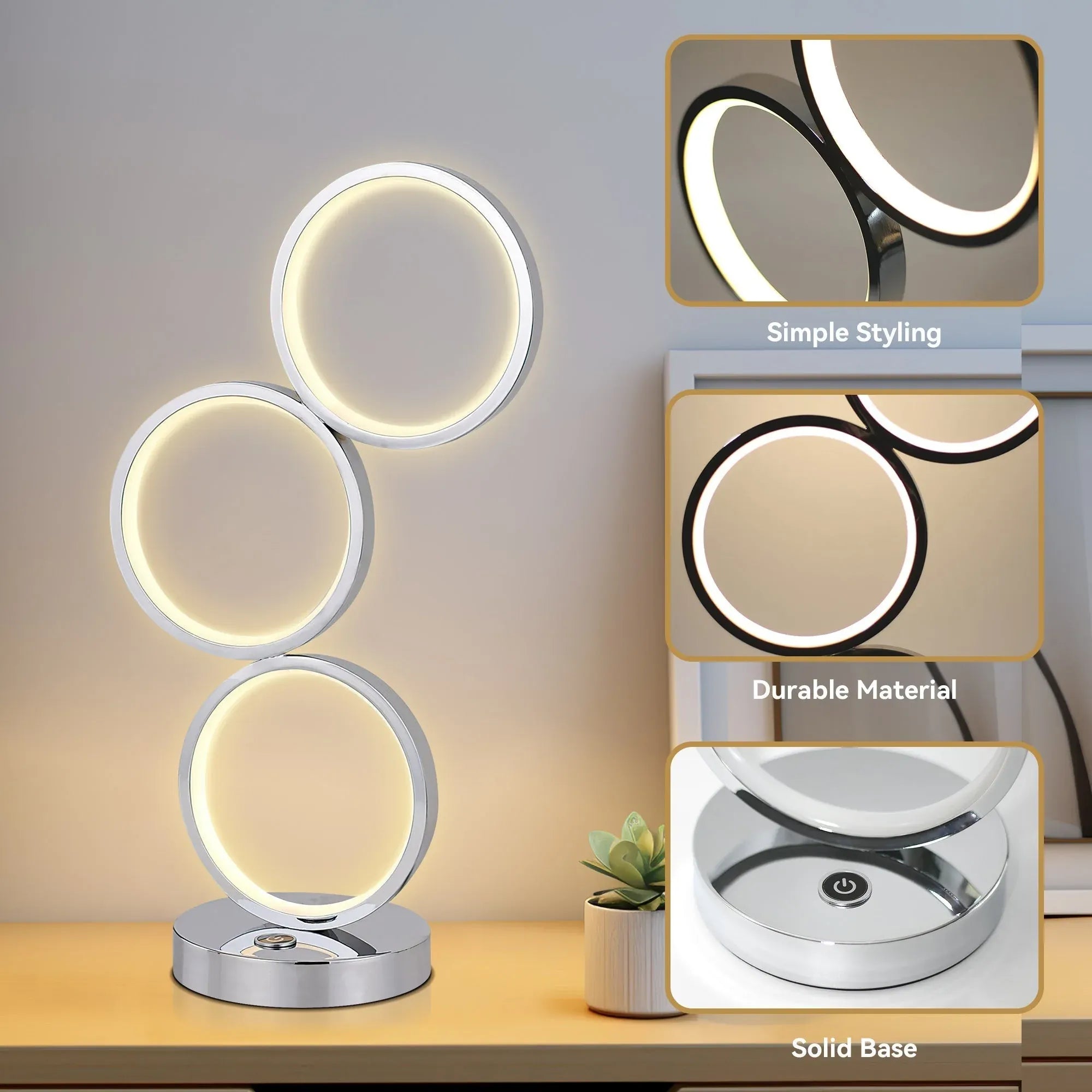 Iva LED Touch Table Lamp - Chrome V558-LL-LED-04CH