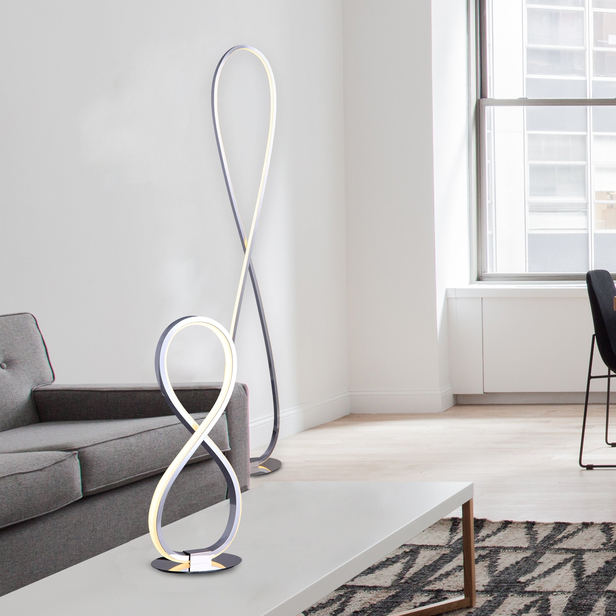 Infinite LED Table Lamp - Chrome V558-LL-LED-19C