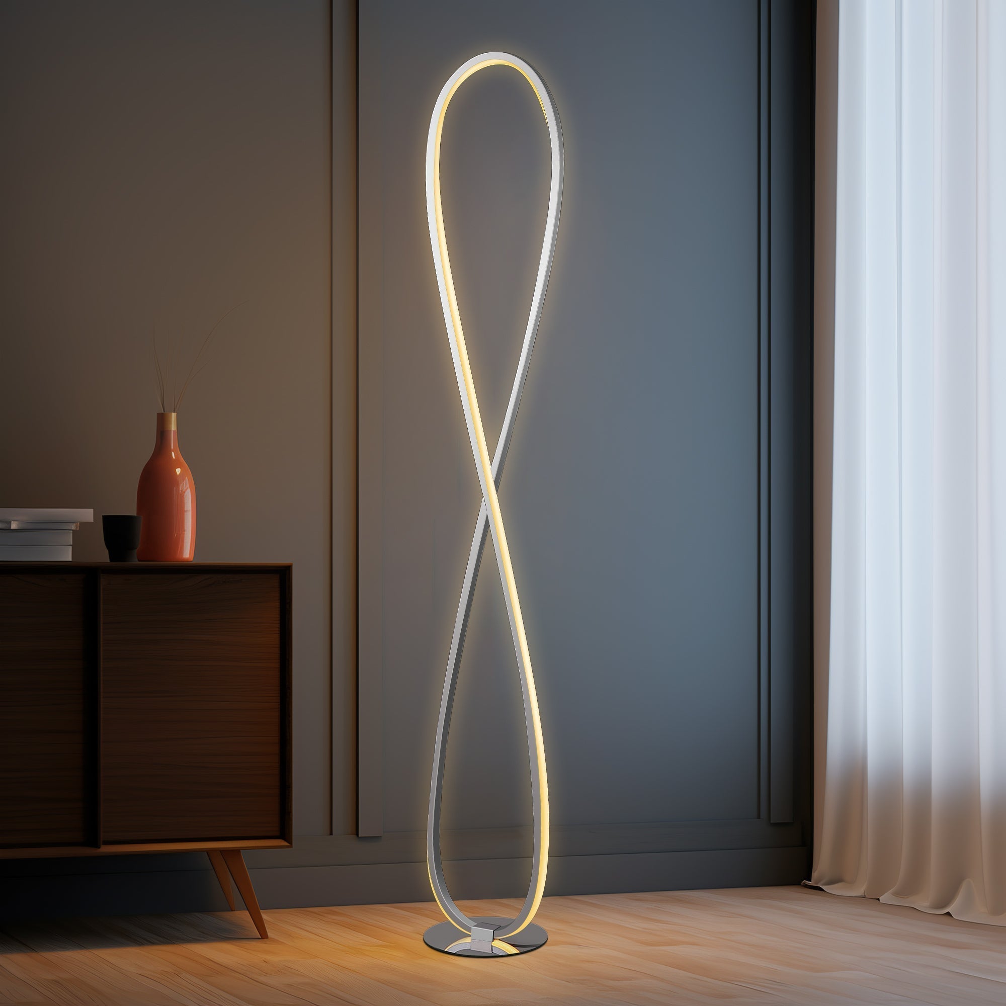 Infinite LED Floor Lamp - Chrome V558-LL-LED-20C