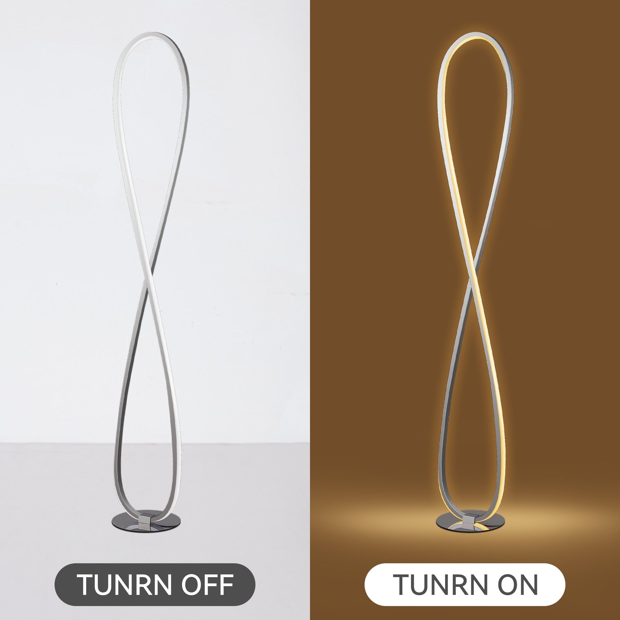 Infinite LED Floor Lamp - Chrome V558-LL-LED-20C