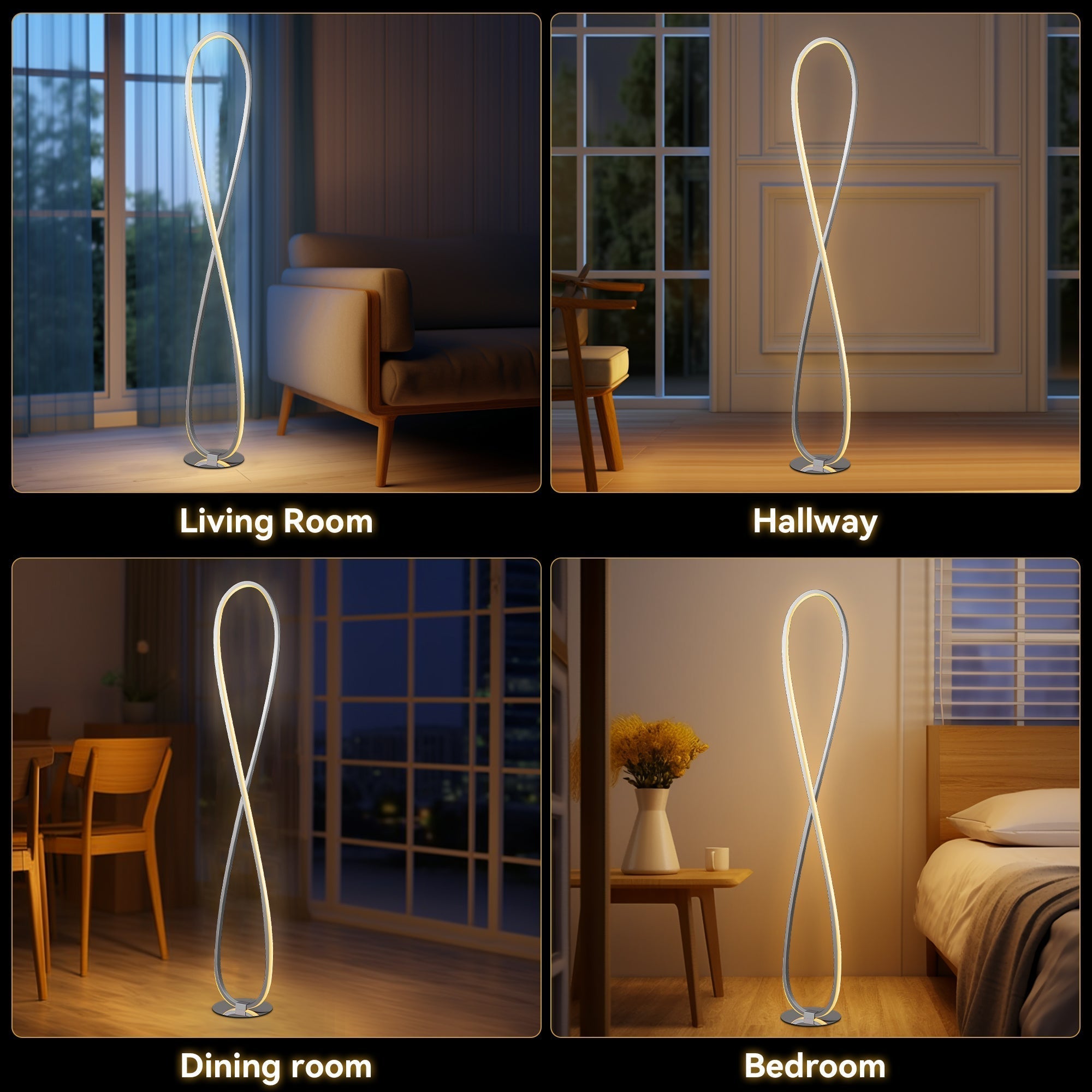 Infinite LED Floor Lamp - Chrome V558-LL-LED-20C