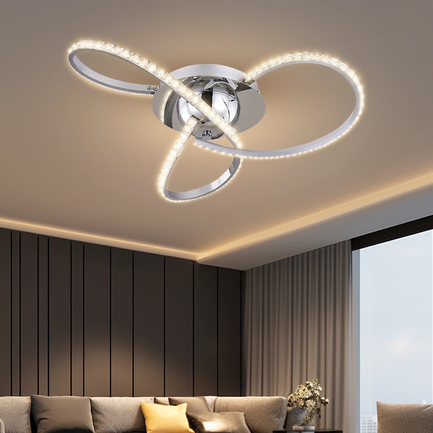 Irie Dimmable 3 Lights LED Ceiling Light - Chrome V558-LL002CL011CH