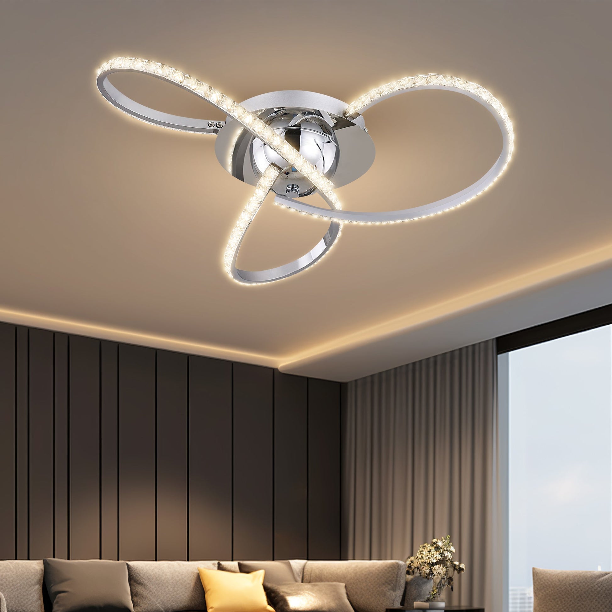 Irie Dimmable 3 Lights LED Ceiling Light - Chrome V558-LL002CL011CH