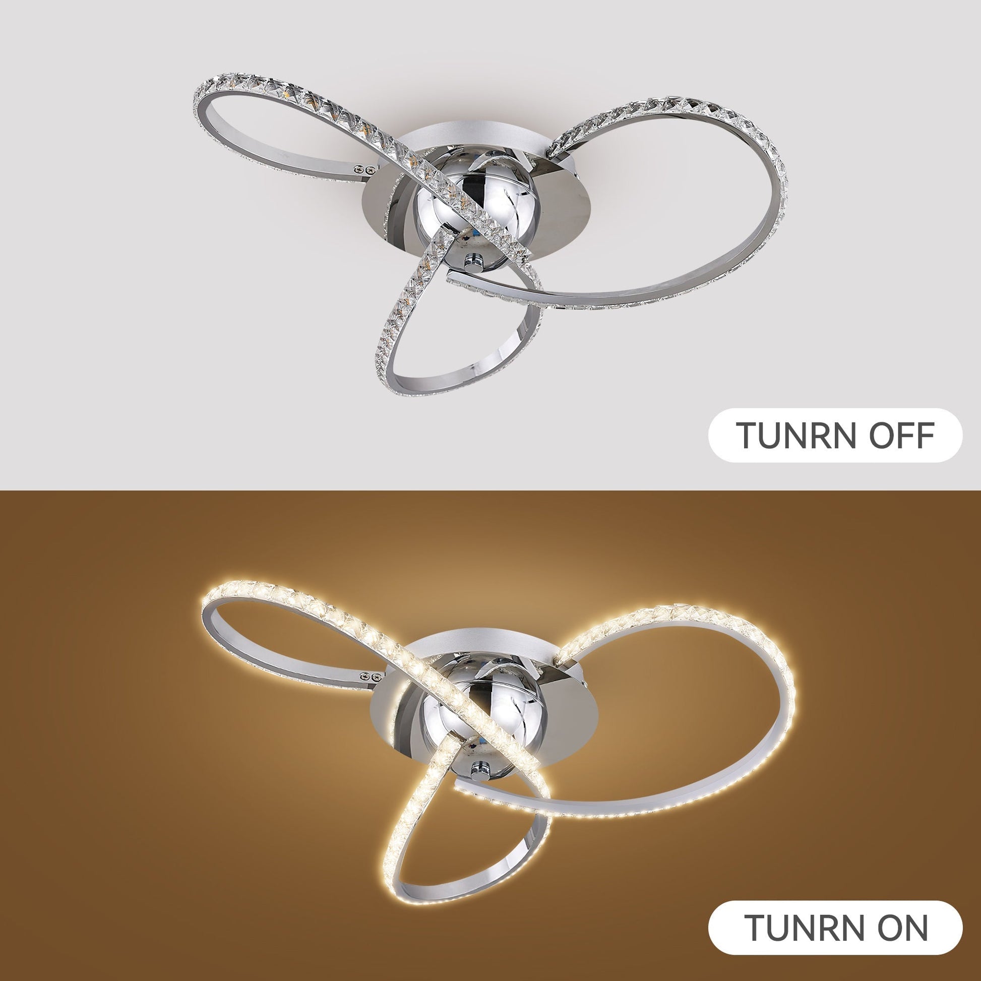 Irie Dimmable 3 Lights LED Ceiling Light - Chrome V558-LL002CL011CH