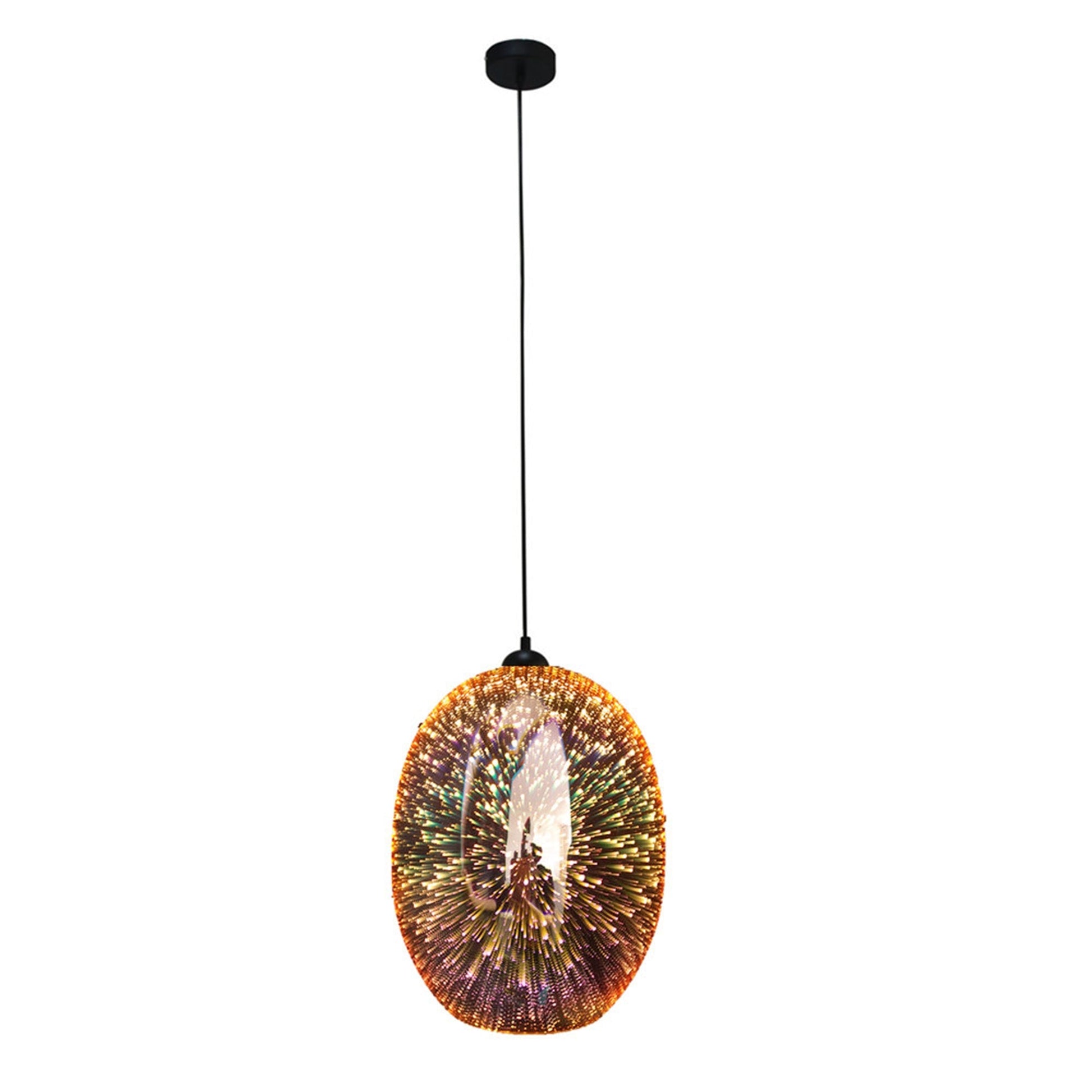 Moravian Glass Oval Pendant Light - Chrome V558-LL002PL026CH