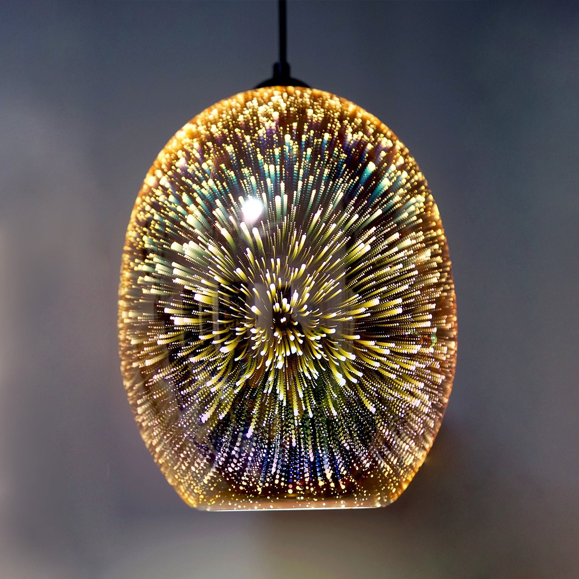Moravian Glass Oval Pendant Light - Chrome V558-LL002PL026CH