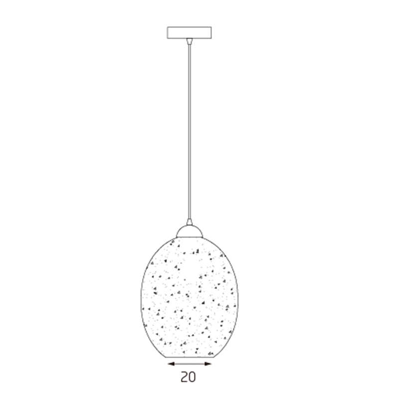 Moravian Glass Oval Pendant Light - Chrome V558-LL002PL026CH