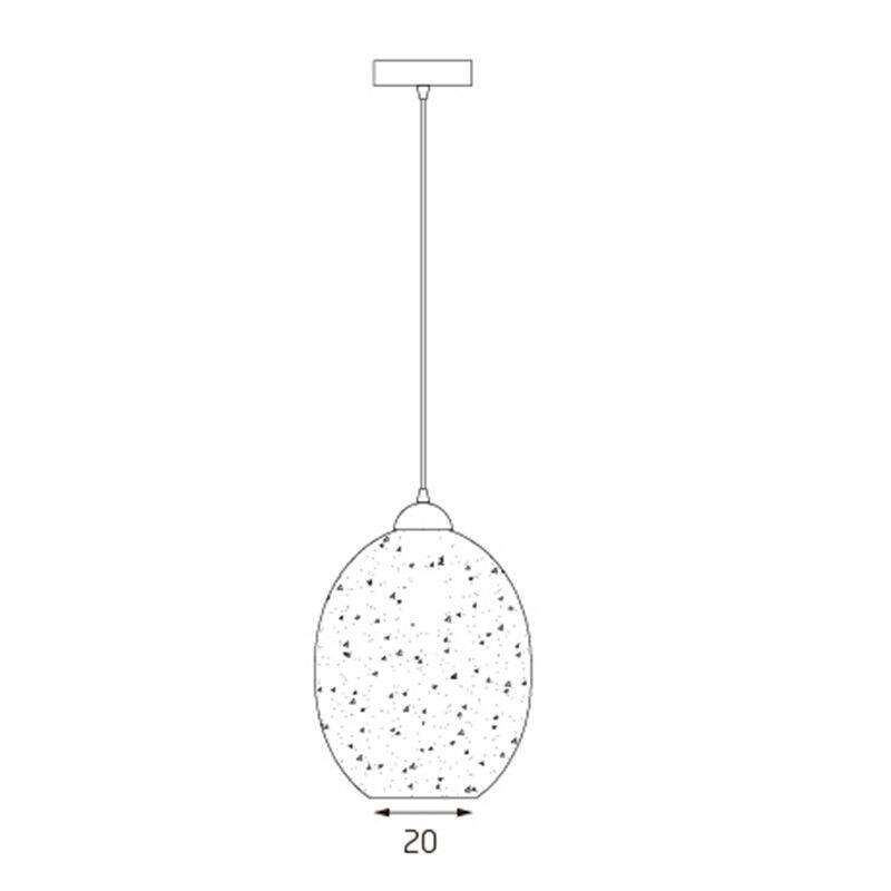 Moravian Glass Oval Pendant Light - Copper V558-LL002PL026CP