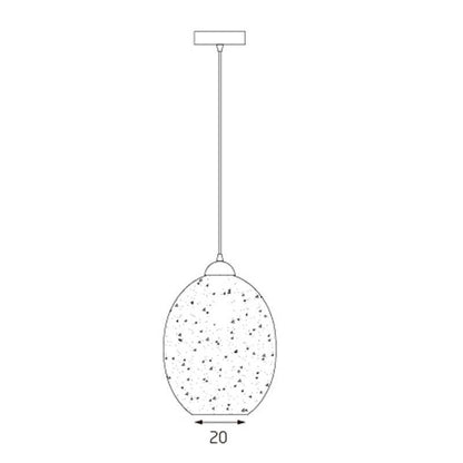 Moravian Glass Oval Pendant Light - Copper V558-LL002PL026CP