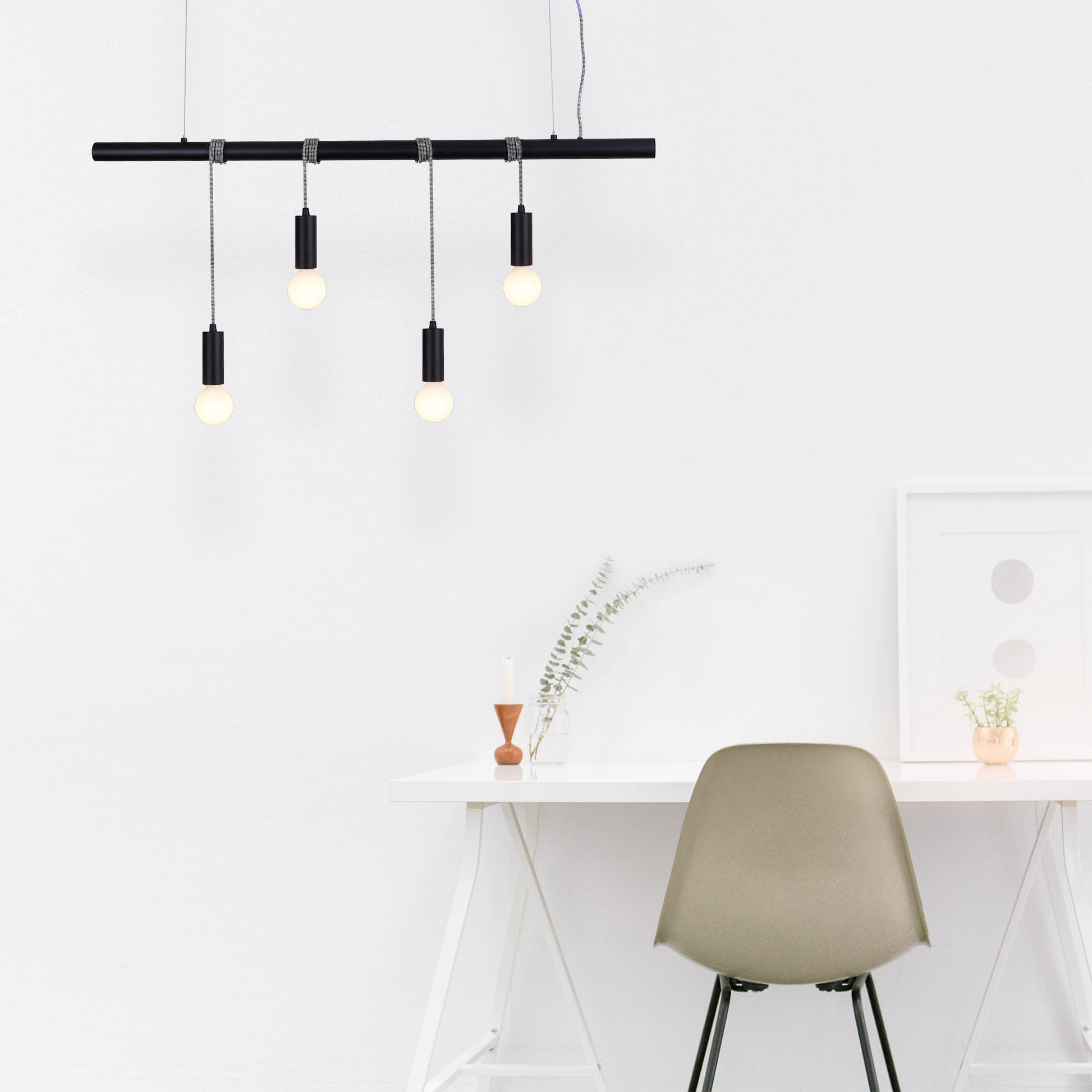 Bikkel 4 Lights Pendant Light - Black V558-LL002PL071B