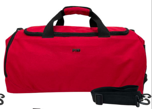 48 Litre FIB Sports Duffle Bag Duffel Gym Canvas Travel Foldable - Red V563-00023N-RED