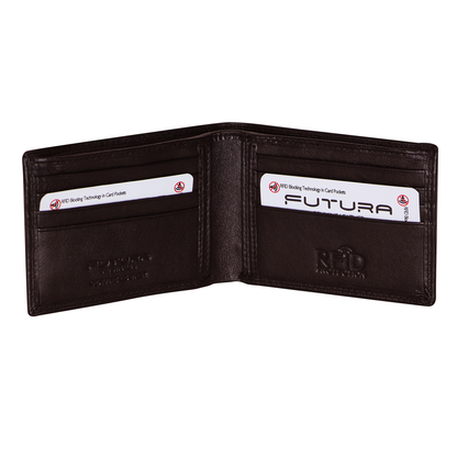 Futura Mens RFID Slim Leather Wallet - Brown V563-00183L-BROWN
