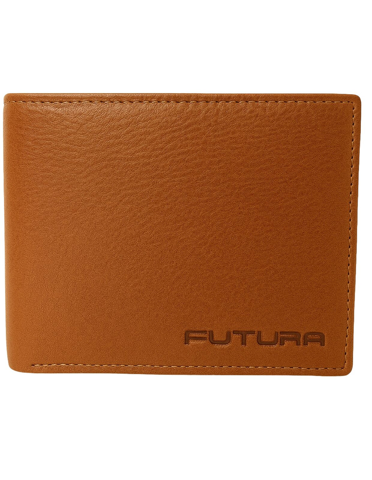 Futura Mens RFID Leather Coin Fold Over Genuine Leather Wallet - Tan V563-00240L-TAN