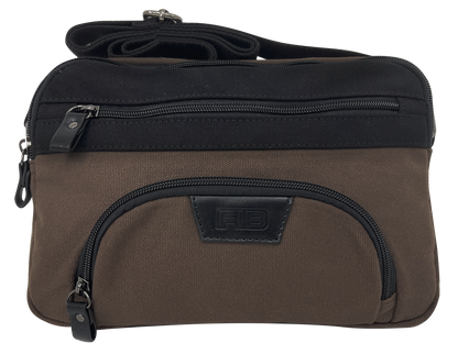 FIB Byron East West Sling Shoulder Bag Travel Adjustable Strap - Brown V563-00314C-BROWN