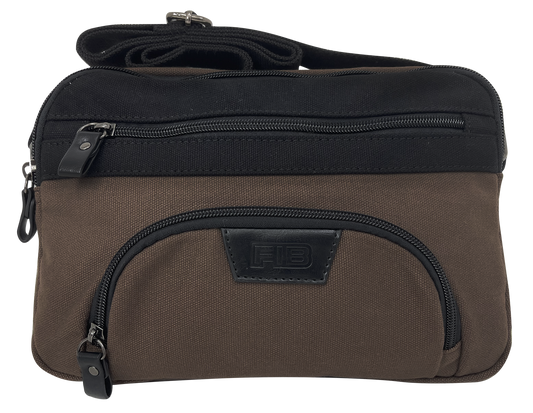 FIB Byron East West Sling Shoulder Bag Travel Adjustable Strap - Brown V563-00314C-BROWN