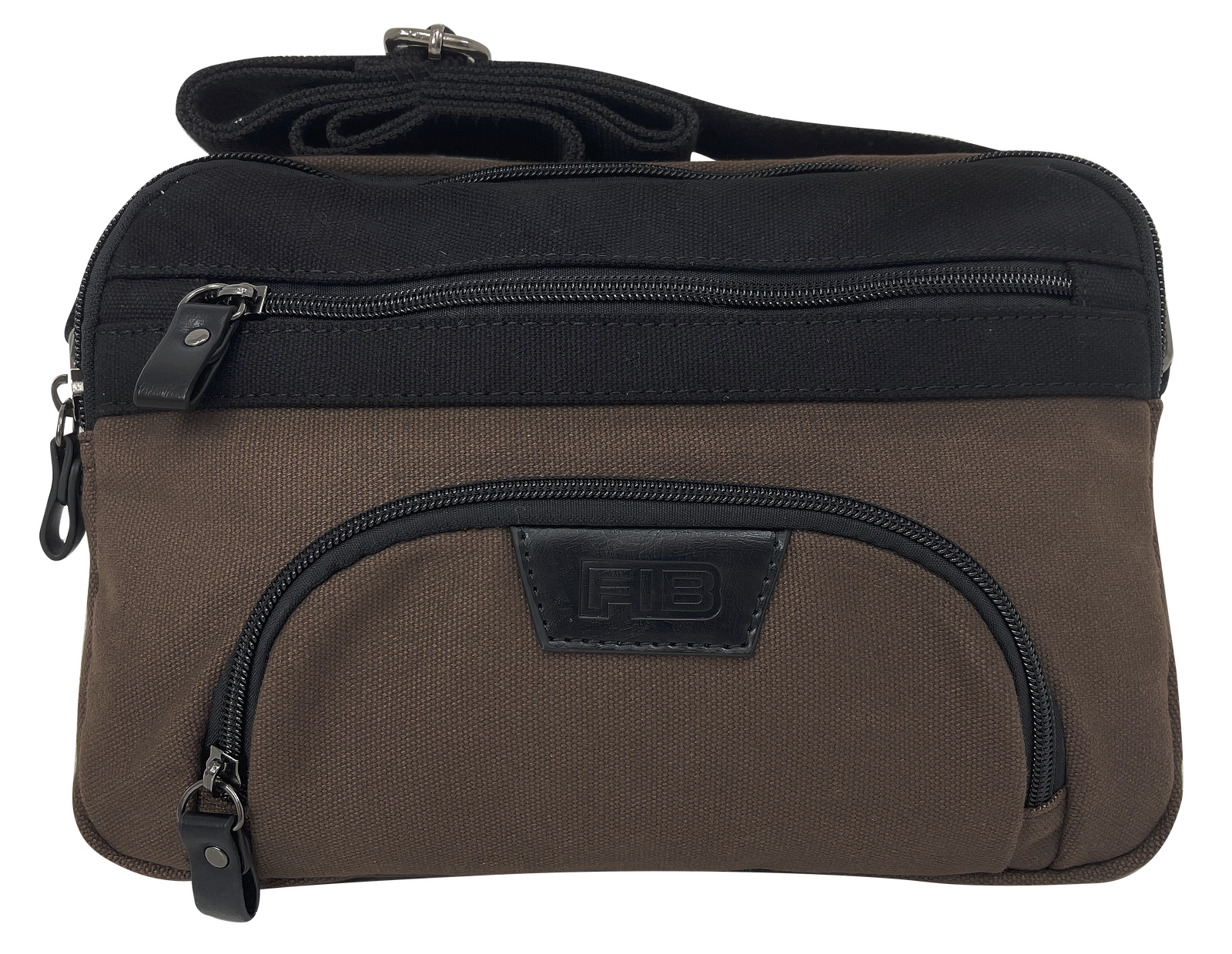 FIB Byron East West Sling Shoulder Bag Travel Adjustable Strap - Brown V563-00314C-BROWN