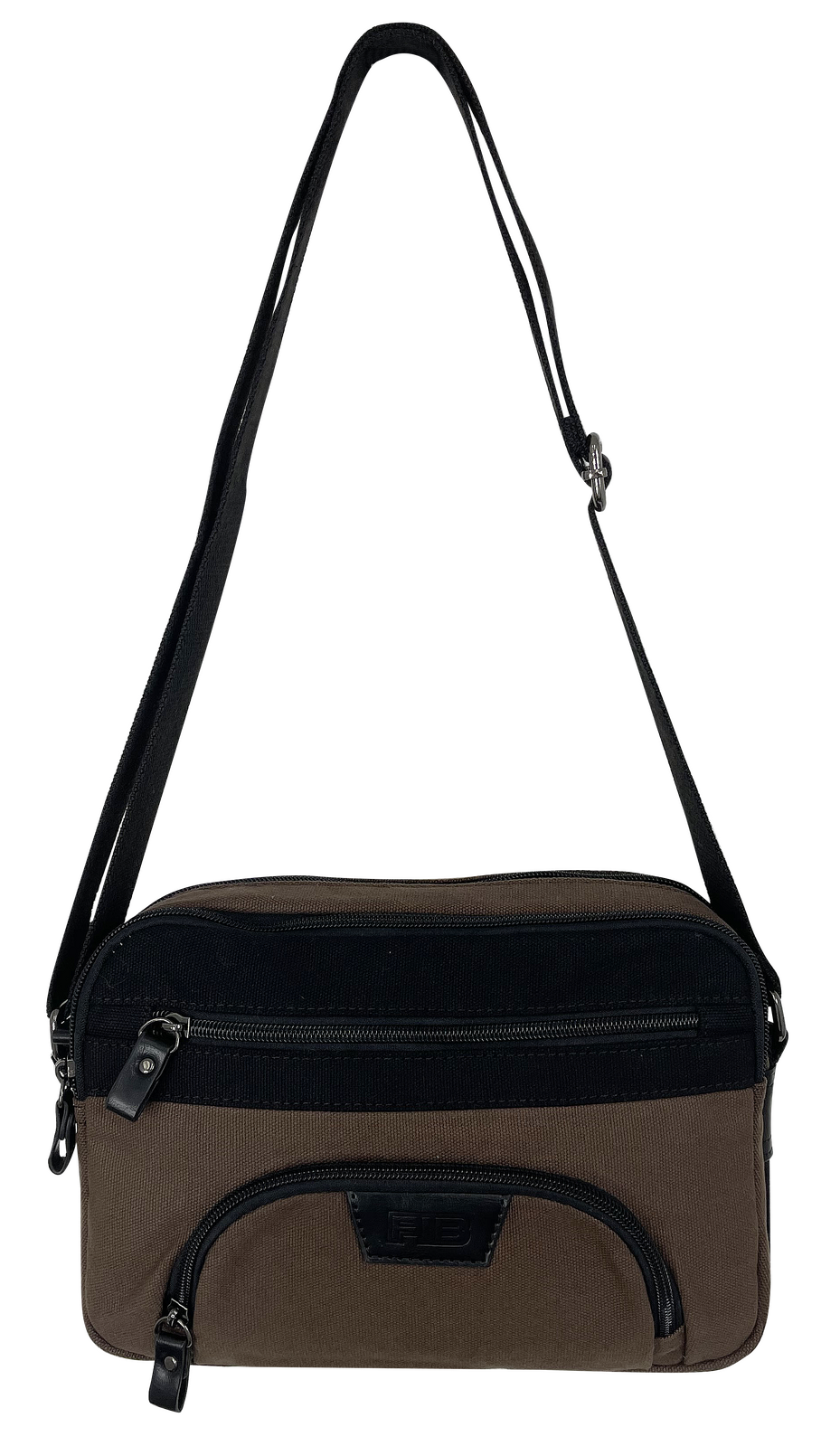 FIB Byron East West Sling Shoulder Bag Travel Adjustable Strap - Brown V563-00314C-BROWN