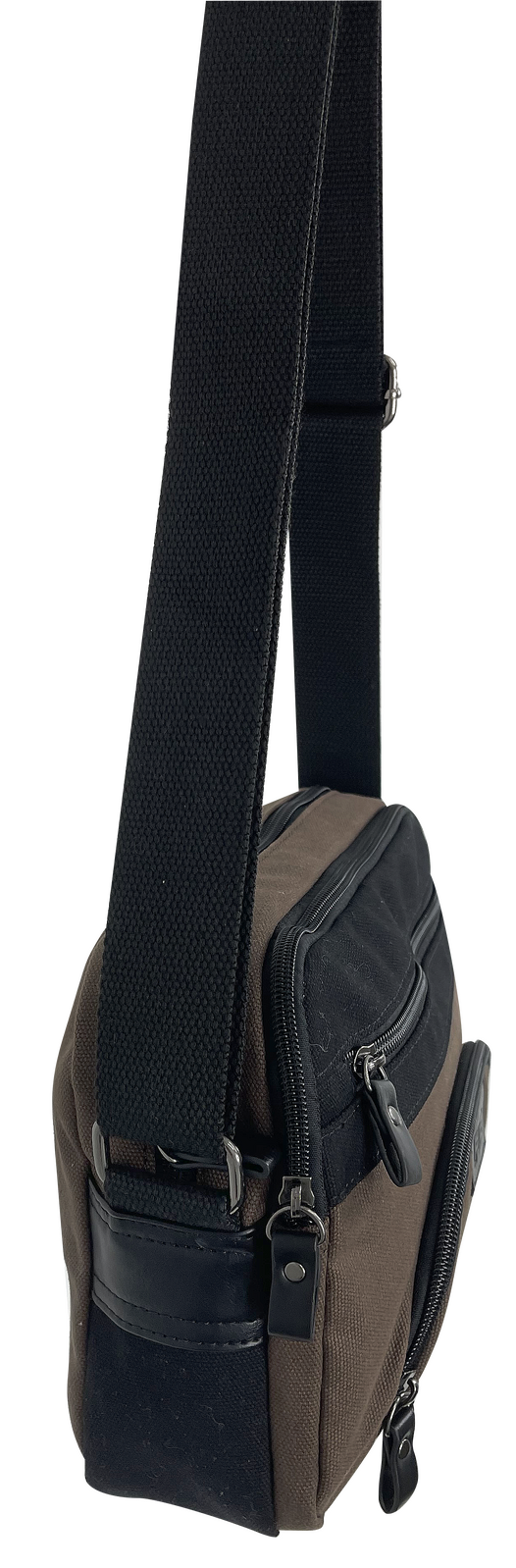 FIB Byron East West Sling Shoulder Bag Travel Adjustable Strap - Brown V563-00314C-BROWN